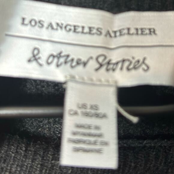 LOS ANGELES ATELIER & OTHER STORIES BLACK LONG SLEEVE WOMEN PULLOVER SWEATER XS - Picture 3 of 4